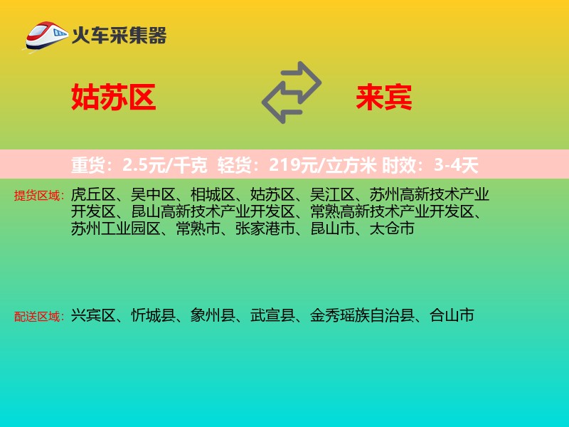 姑苏区到来宾物流专线