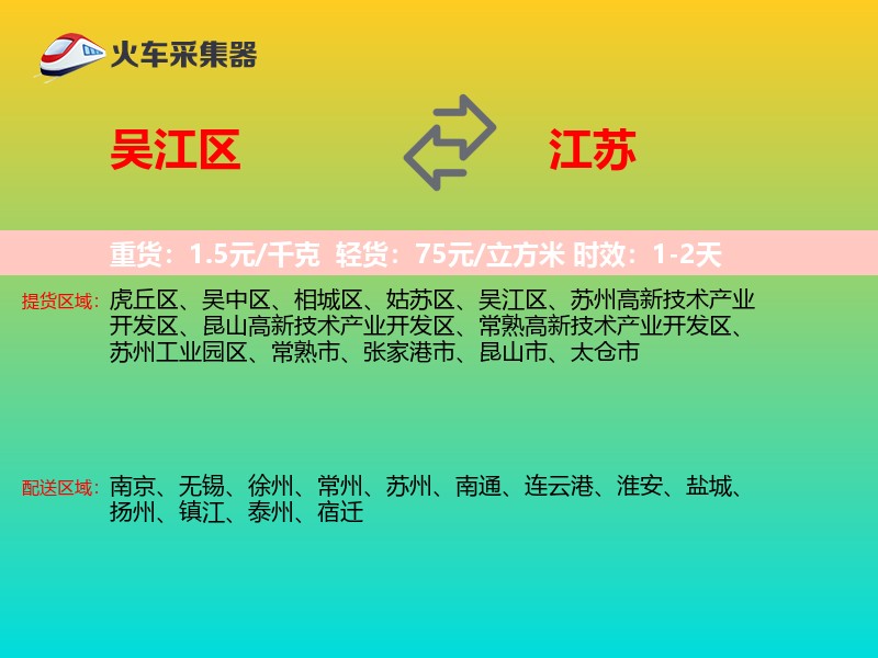 吴江区到江苏物流专线