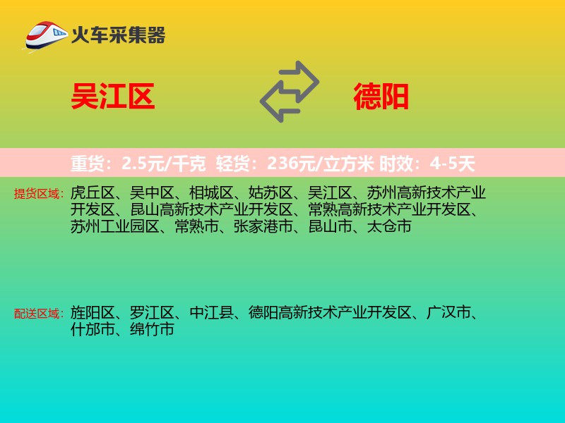 吴江区到德阳物流专线