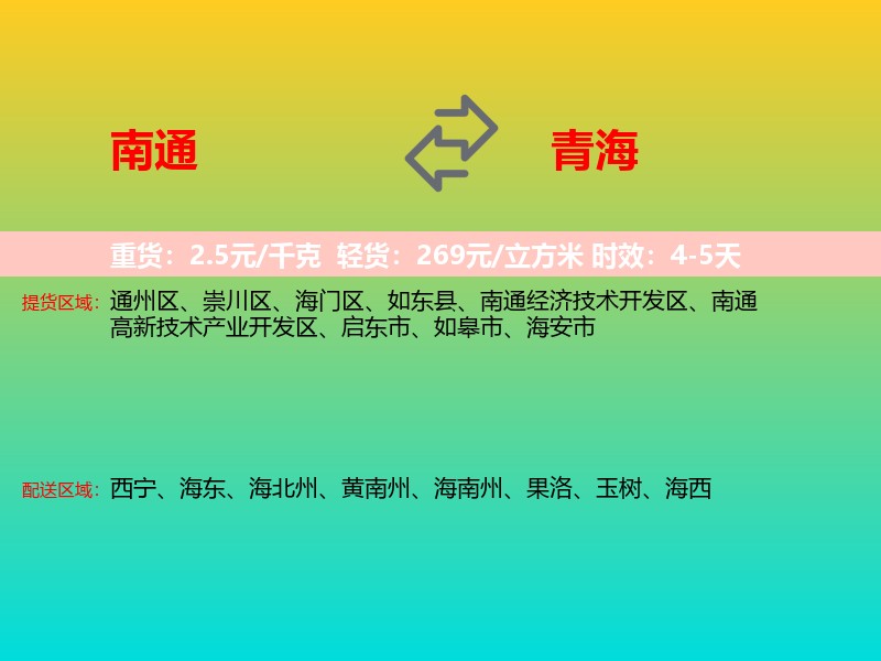南通到青海长途搬家