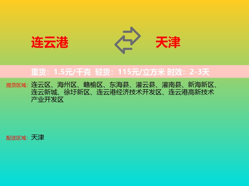 连云港到天津长途搬家