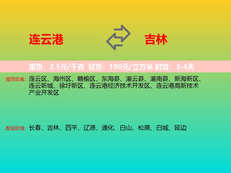 连云港到吉林长途搬家