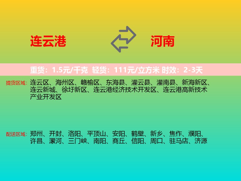 连云港到河南长途搬家