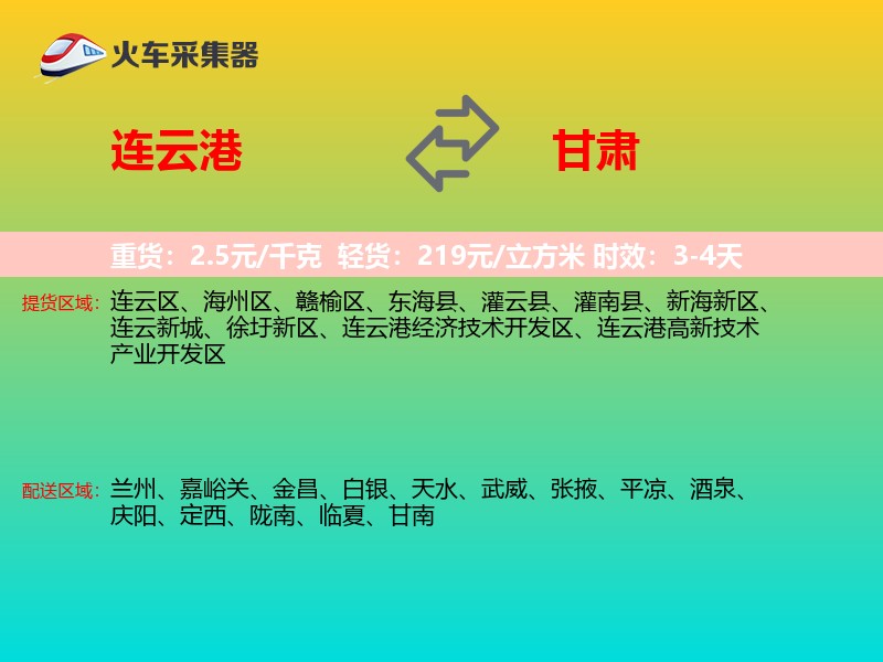 连云港到甘肃长途搬家