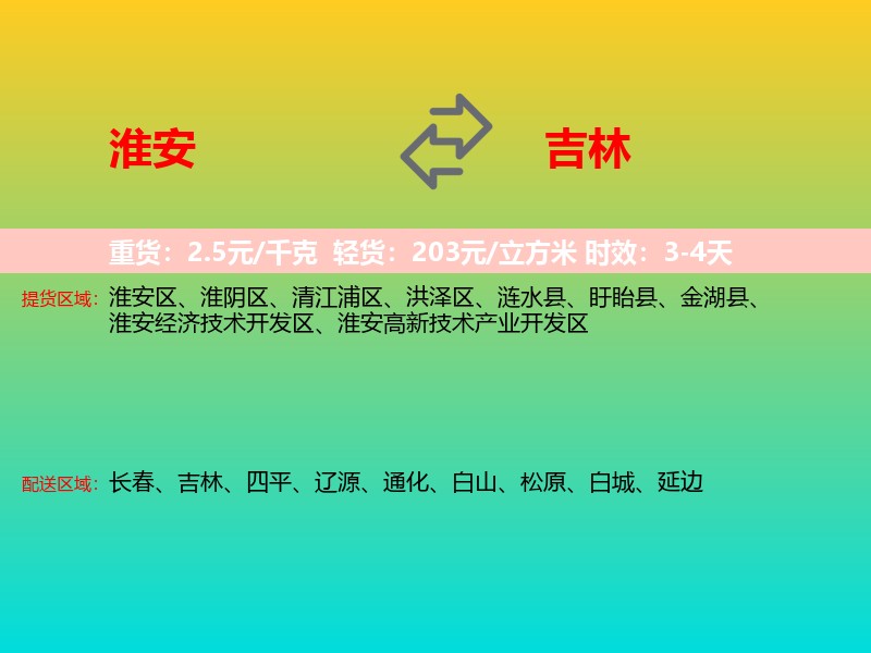 淮安到吉林长途搬家