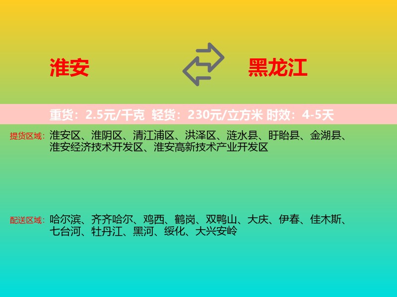 淮安到黑龙江长途搬家