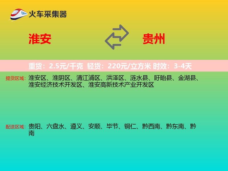 淮安到贵州物流专线