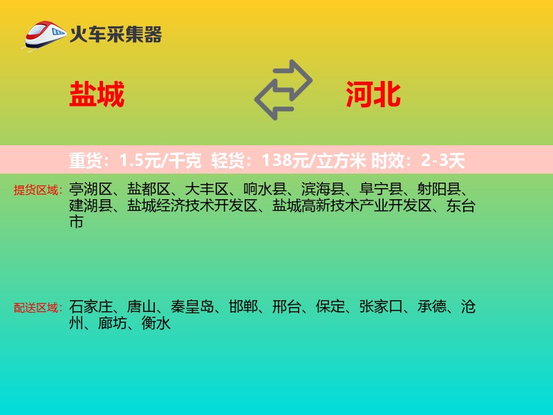 盐城到河北物流专线