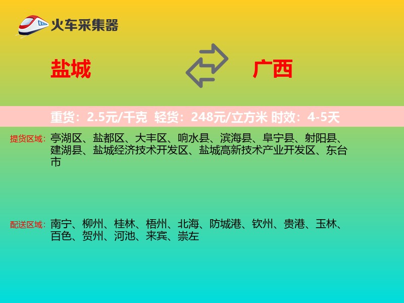盐城到广西长途搬家