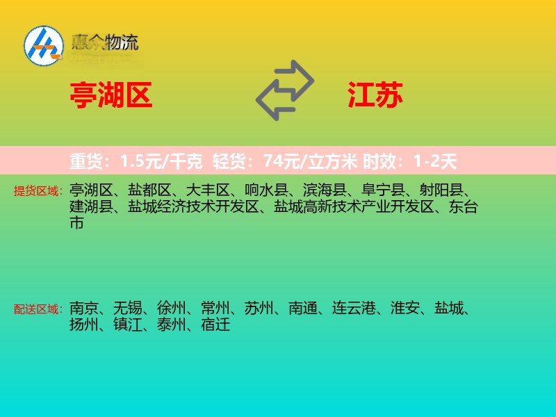 亭湖区到江苏长途搬家