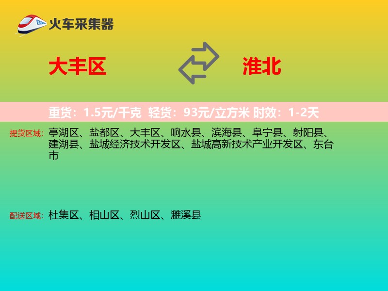 大丰区到淮北物流专线