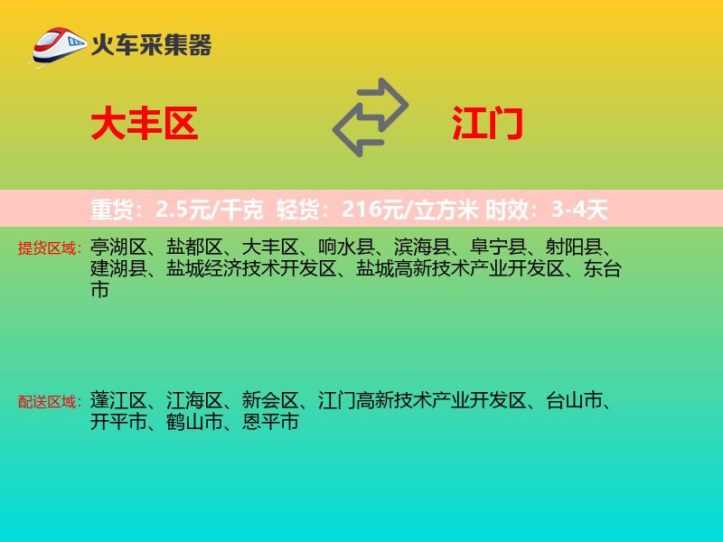 大丰区到江门物流专线