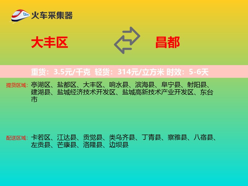 大丰区到昌都物流专线