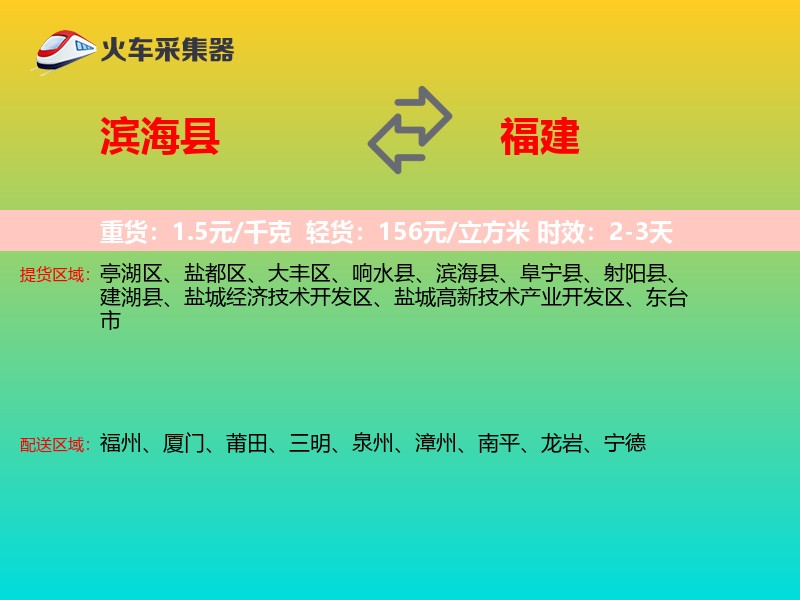 滨海县到福建物流专线
