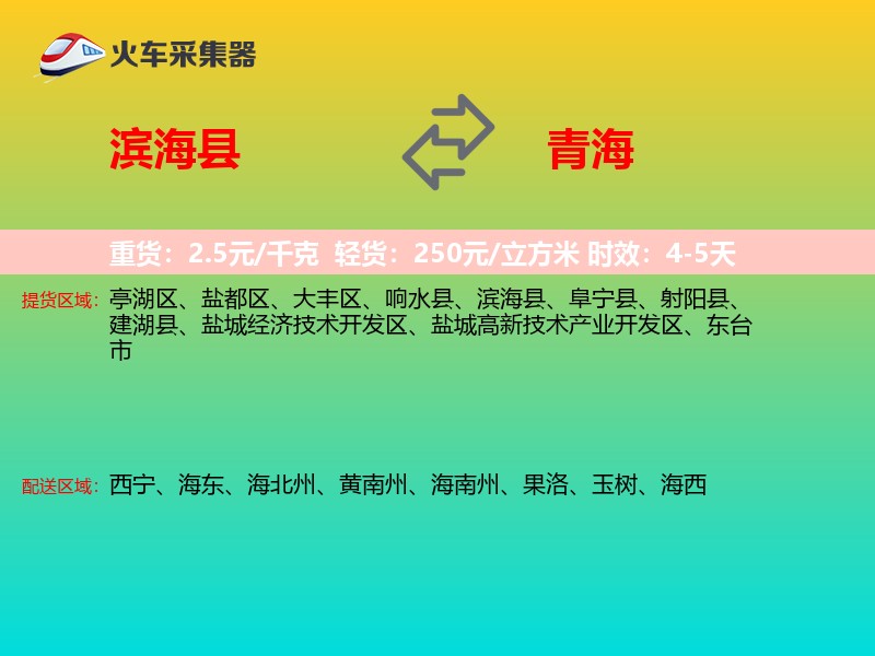 滨海县到青海物流专线
