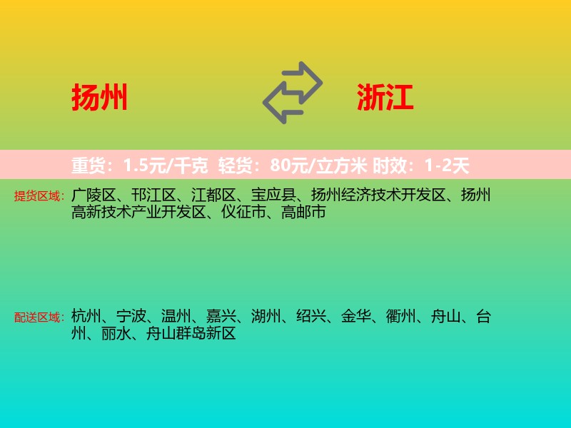 扬州到浙江长途搬家