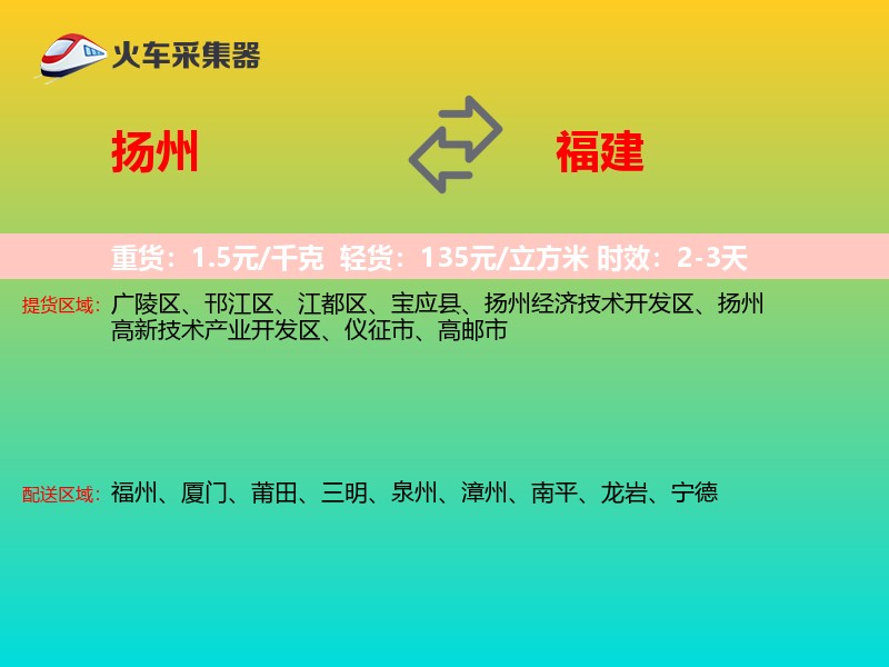 扬州到福建物流专线
