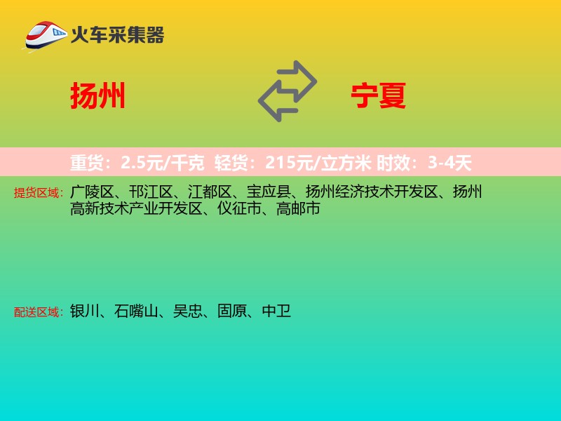 扬州到宁夏物流专线
