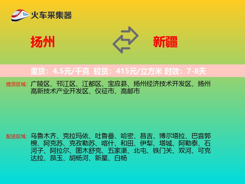 扬州到新疆长途搬家