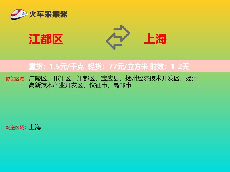 江都区到上海物流专线