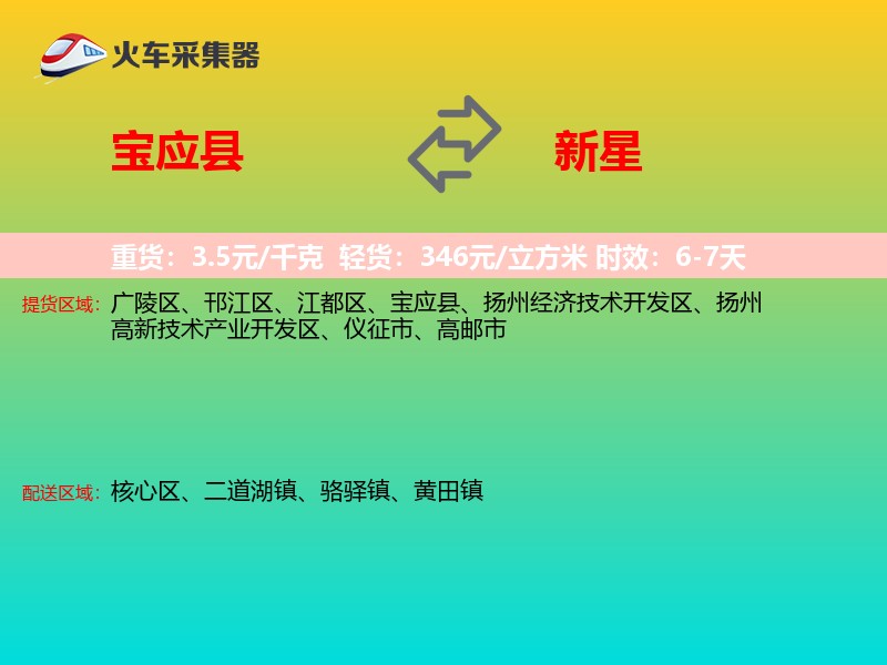 宝应县到新星物流专线