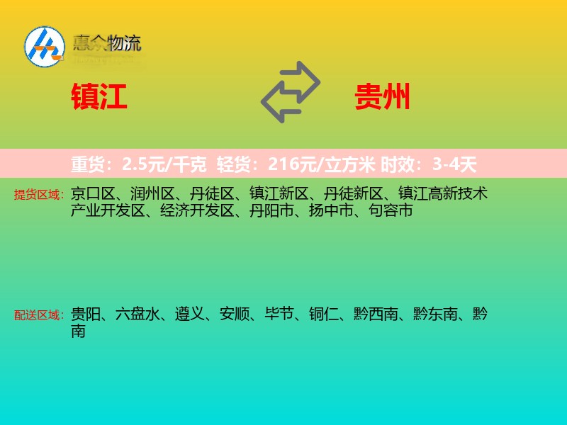 镇江到贵州长途搬家