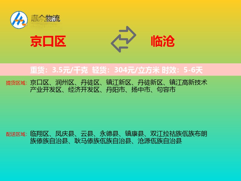 京口区到临沧物流专线