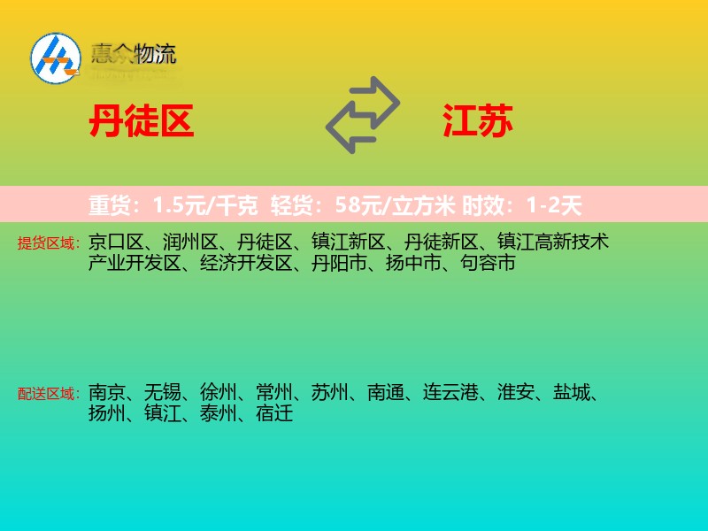 丹徒区到江苏物流专线