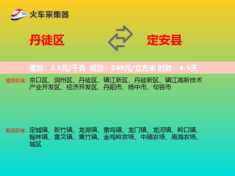 丹徒区到定安县物流专线