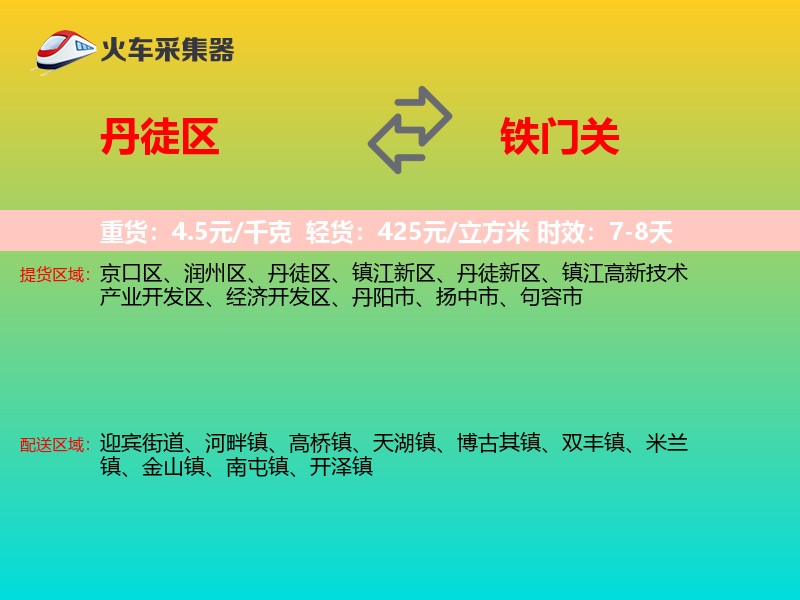 丹徒区到铁门关物流专线