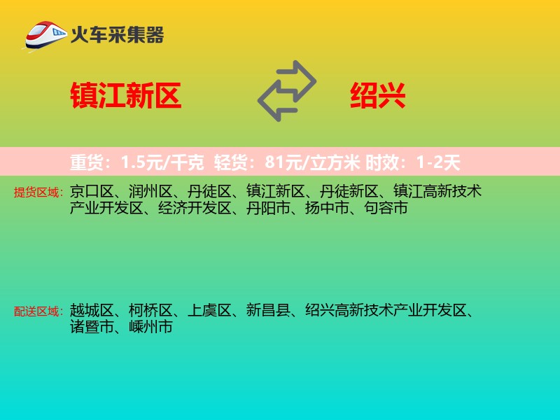 镇江新区到绍兴物流专线
