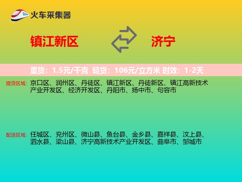 镇江新区到济宁物流专线