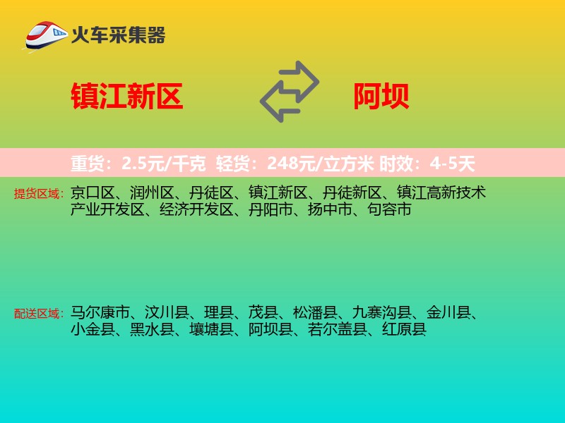 镇江新区到阿坝物流专线