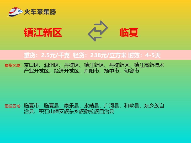 镇江新区到临夏物流专线