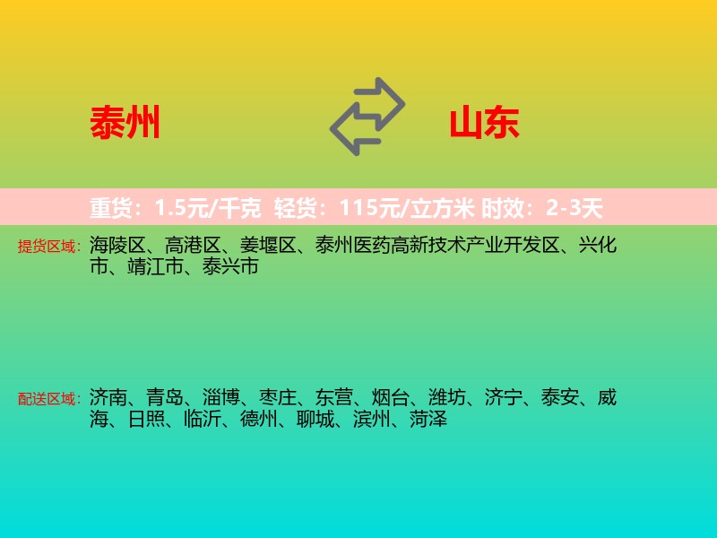 泰州到山东长途搬家