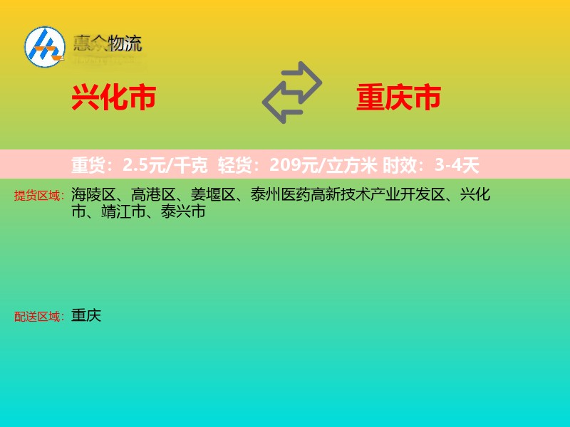 兴化市到重庆市长途搬家