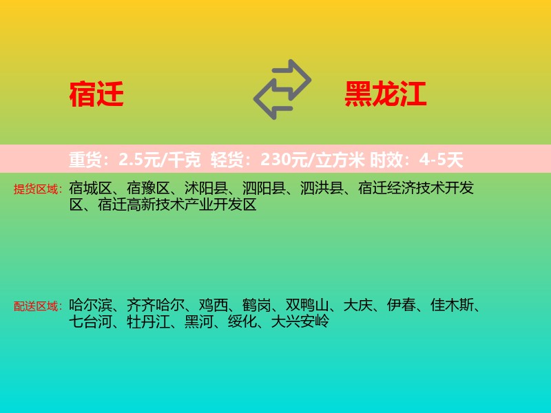 宿迁到黑龙江长途搬家