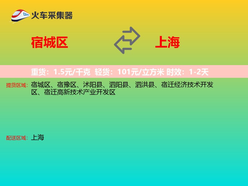 宿城区到上海物流专线