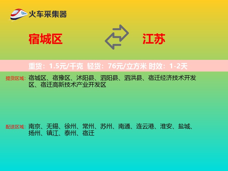宿城区到江苏长途搬家