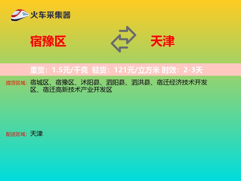 宿豫区到天津物流专线