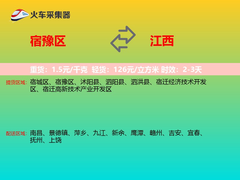宿豫区到江西物流专线