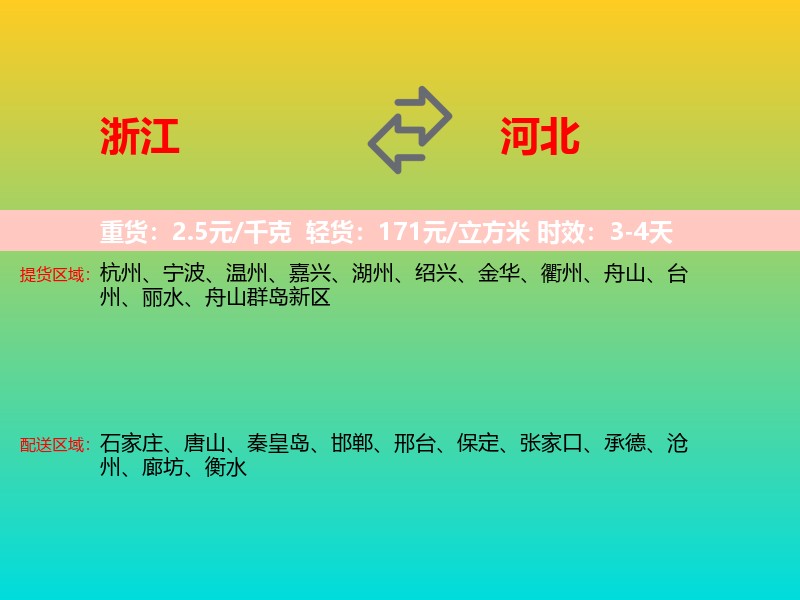 浙江到河北长途搬家