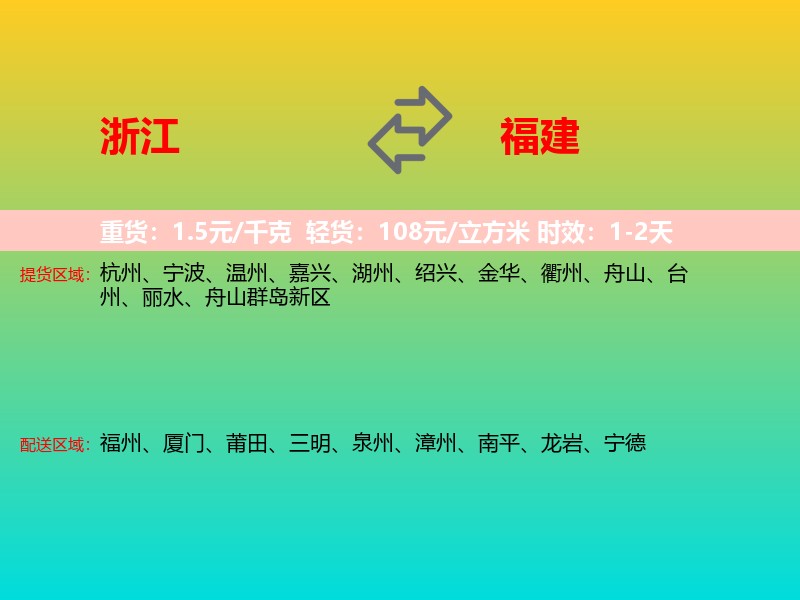 浙江到福建长途搬家