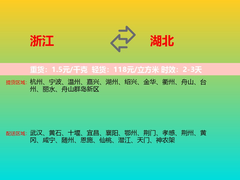 浙江到湖北长途搬家