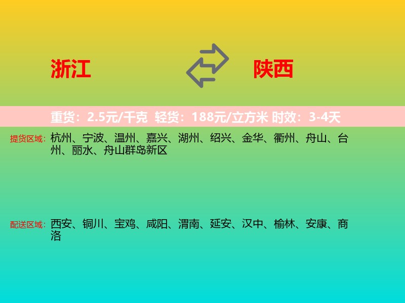 浙江到陕西长途搬家