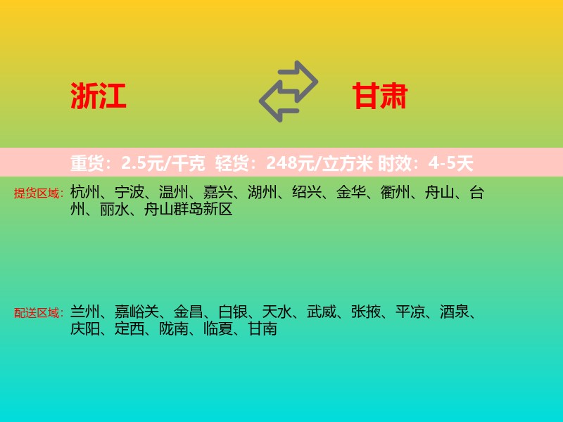 浙江到甘肃长途搬家