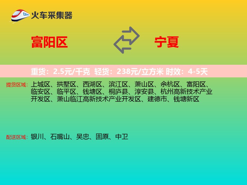 富阳区到宁夏长途搬家