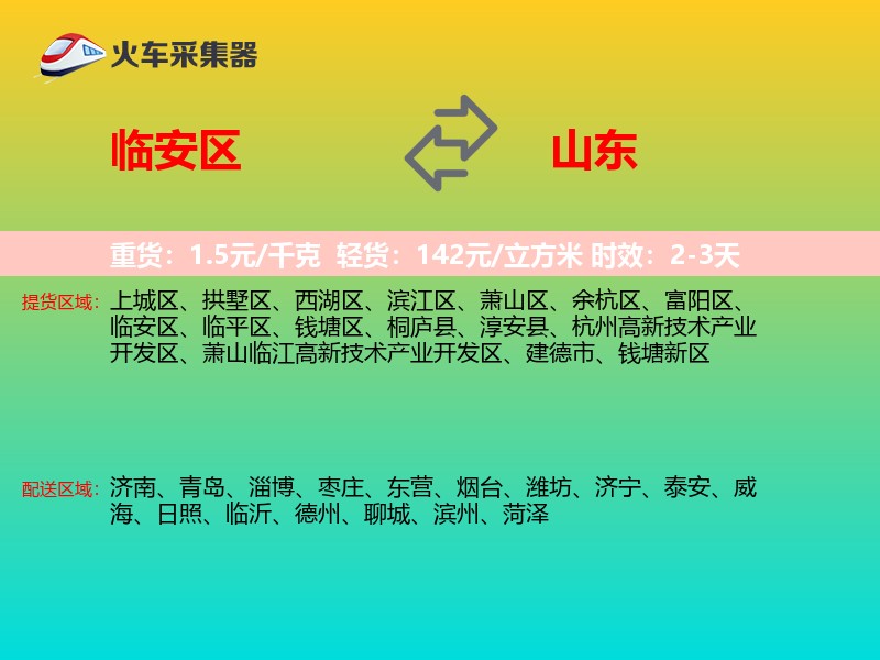 临安区到山东轿车托运