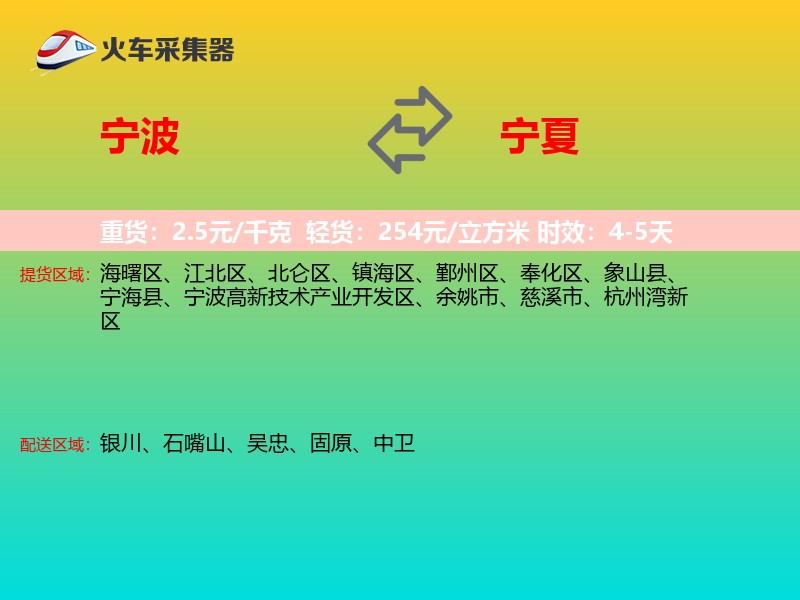 宁波到宁夏长途搬家