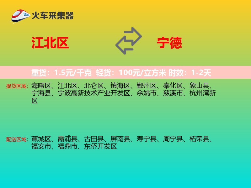 江北区到宁德物流专线